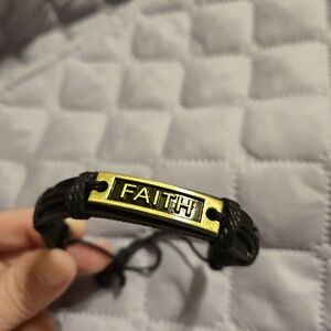 Black and Gold Faith Bracelet